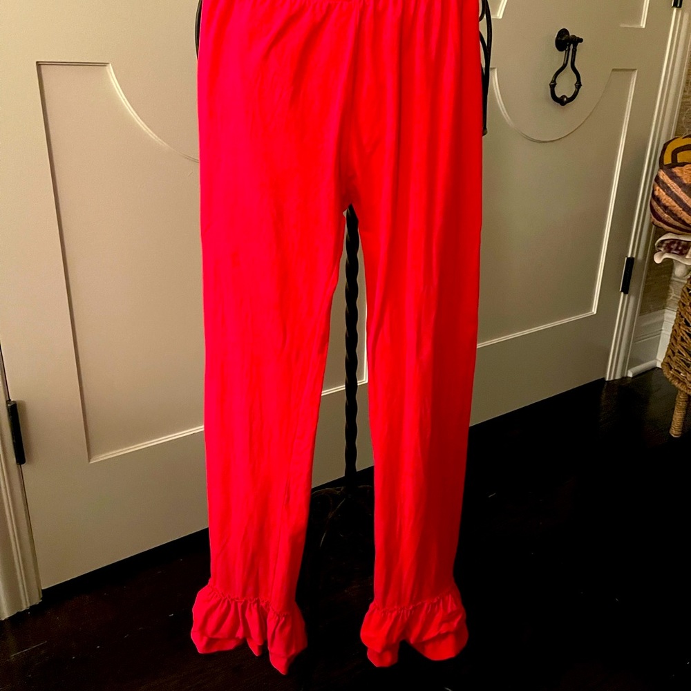 Pink Leggings with ruffles